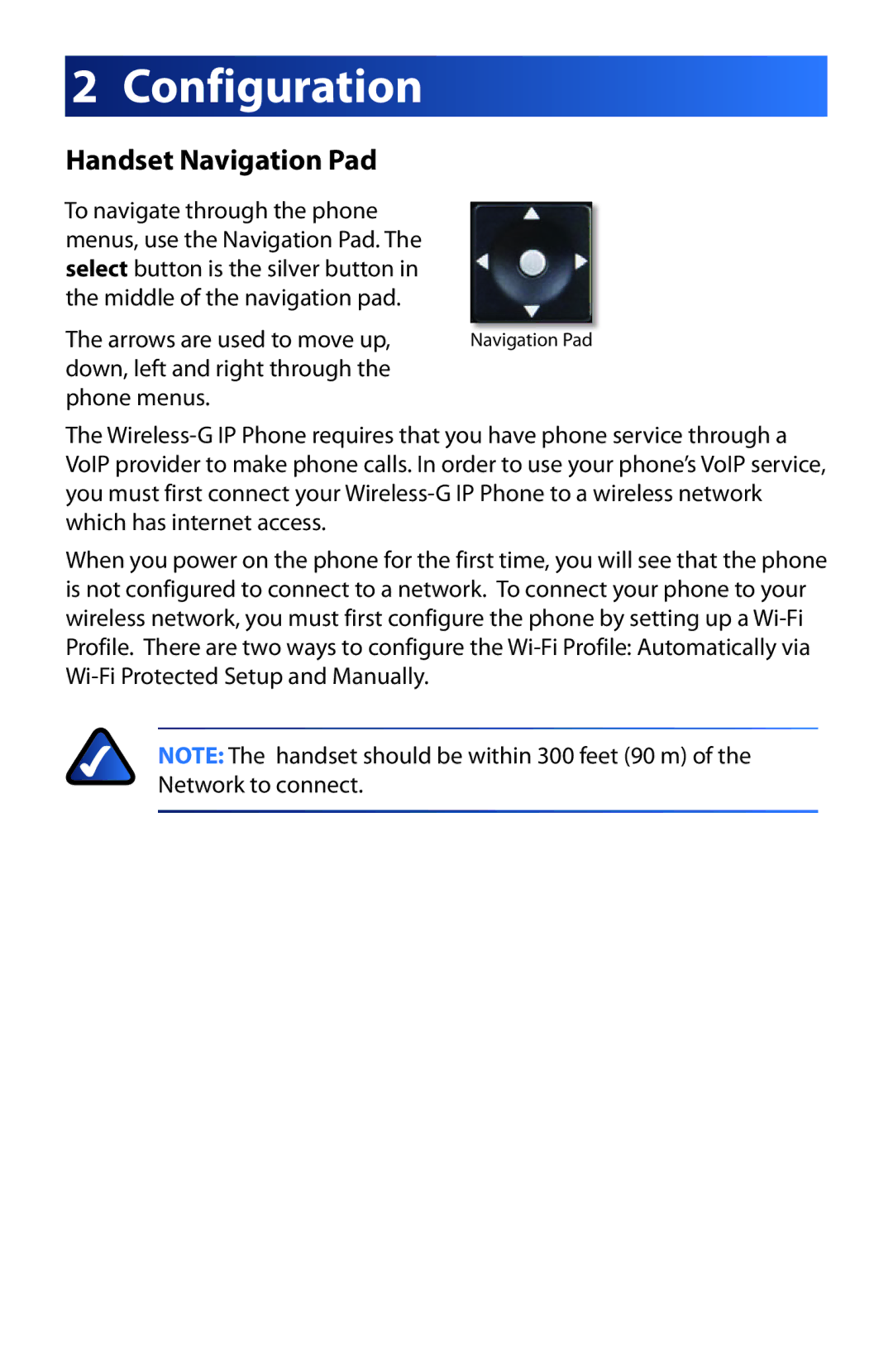 Cisco Systems WIP310 manual  2 Configuration, Handset Navigation Pad 